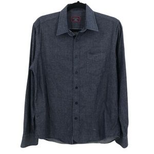 UNTUCKit Slim Fit Men’s M Cotton Blue Chambray Long Sleeve Button Up Flaw